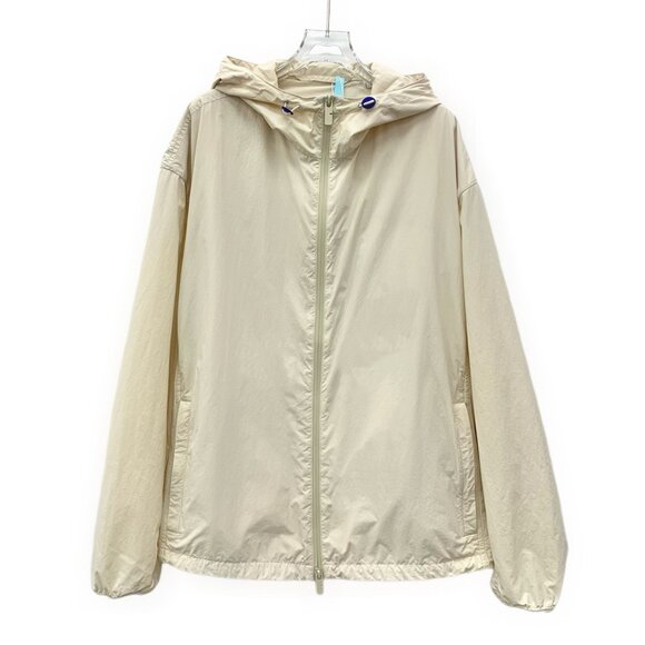 Burberry Beige Hooded Long-Sleeve Nylon Jacket With Warhorse Print & Full Zipper - Picture 1 of 7